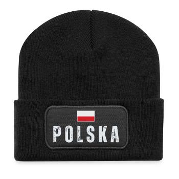 Drapeau polonais, fierté polonaise - Beanie recyclé à patch - noir - Devant