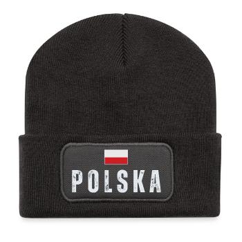 Drapeau polonais, fierté polonaise - Beanie recyclé à patch - charbon - Devant