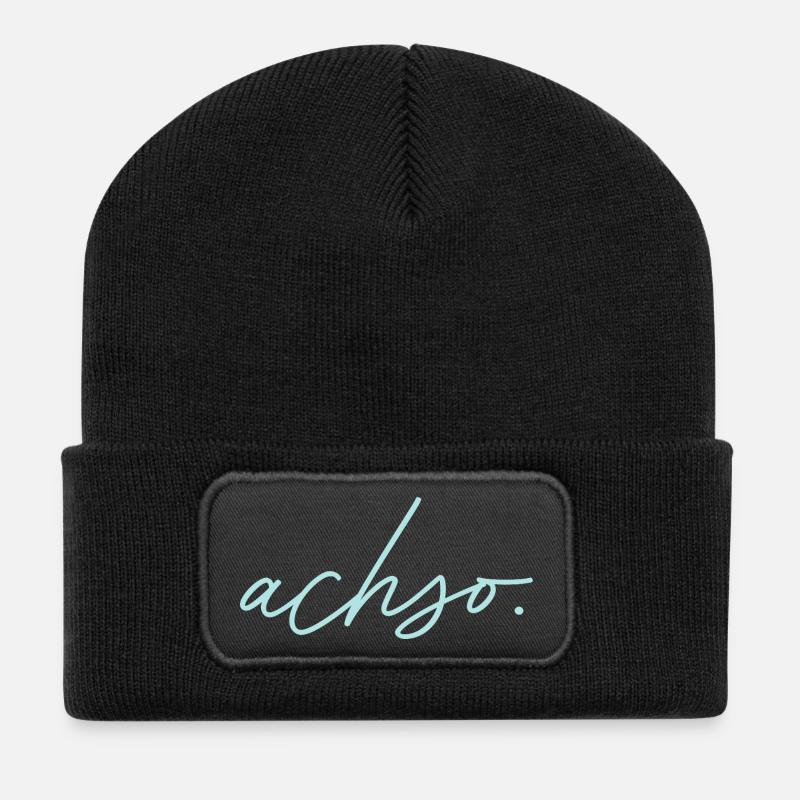 achso. Bluewave - Recycelte Patch Beanie - Schwarz
