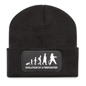 Vom Kind zum Feuerwehrmann - Recycelte Patch Beanie - Dunkelgrau - Vorne