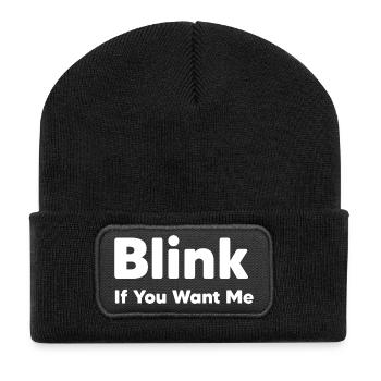 blink if you want me - Recycled Patch Beanie - black - Front
