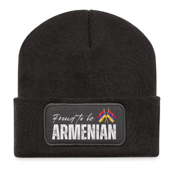 Armenian proud, I love Armenia - Recycled Patch Beanie - dark grey - Front
