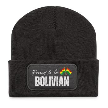 Bolivian proud, I love Bolivia - Recycled Patch Beanie - dark grey - Front