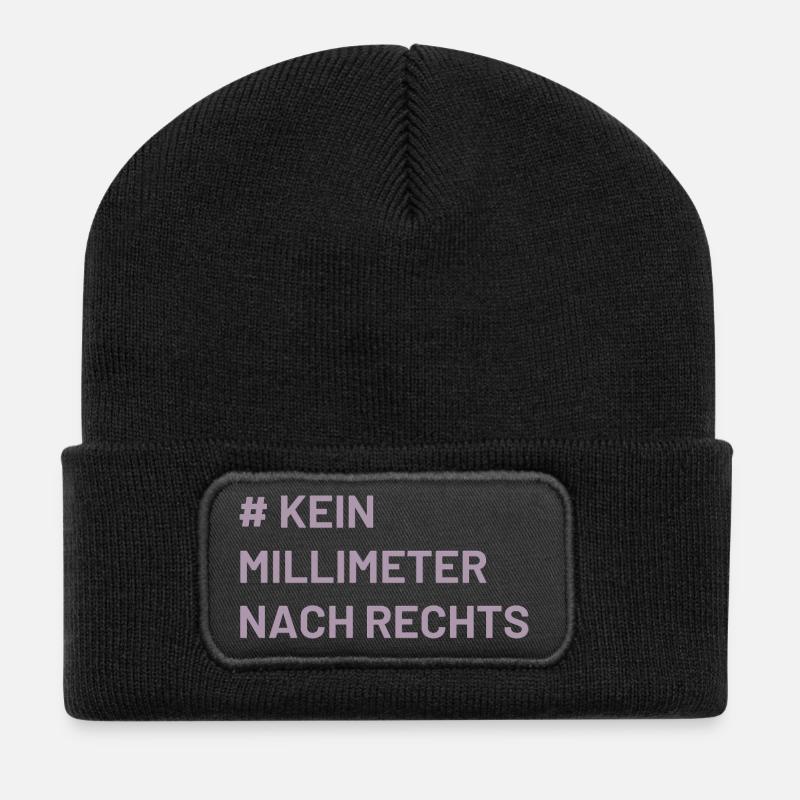 Antifa Mindset kein Millimeter nach rechts - Recycelte Patch Beanie - Schwarz