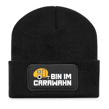 Caravane Caravane Camping cool dictons folie - Beanie recyclé à patch - noir - Devant