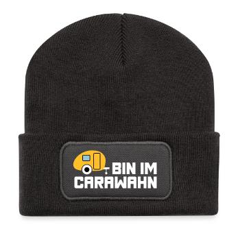 Caravane Caravane Camping cool dictons folie - Beanie recyclé à patch - charbon - Devant
