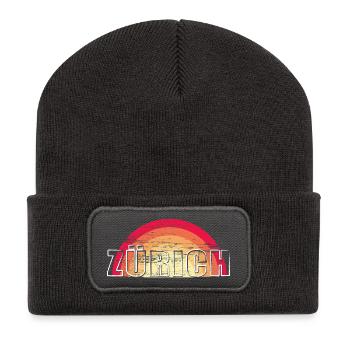 Zürich - Vintage Logo Sunset ZURICH - Recycelte Patch Beanie - Dunkelgrau - Vorne