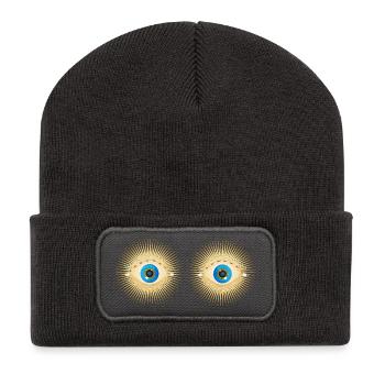 Golden eyes with bright blue pupils - Recycled Patch Beanie - dark grey - Front