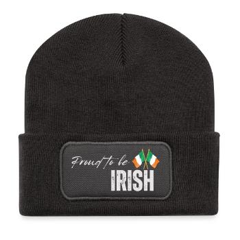 Irish pride, I love Ireland - Recycled Patch Beanie - dark grey - Front