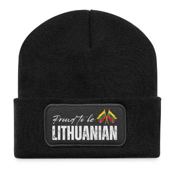 Litauischer Stolz, litauischer Patriot - Recycelte Patch Beanie - Schwarz - Vorne