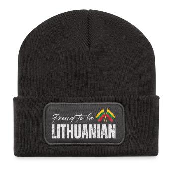 Litauischer Stolz, litauischer Patriot - Recycelte Patch Beanie - Dunkelgrau - Vorne