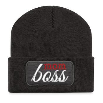 Heartfelt love design in red and white - Recycled Patch Beanie - dark grey - Front