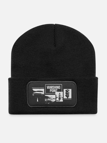 Vanish Point Urban Street Scene - Recycled Patch Beanie - black