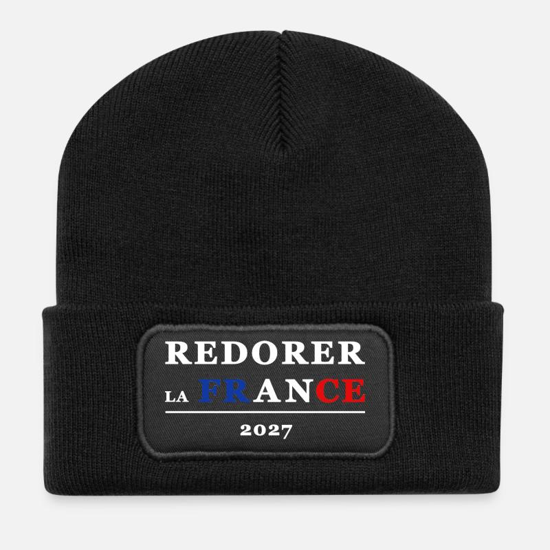 WIEDERHERSTELLUNG FRANKREICHS 2 - Recycelte Patch Beanie - Schwarz