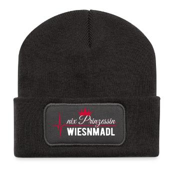 Nix Prinzessin - Wiesnmadl - Geschenk - Recycelte Patch Beanie - Dunkelgrau - Vorne