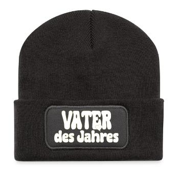 Prix du père de l’année Design - Beanie recyclé à patch - charbon - Devant
