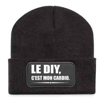 Le DIY c’est mon cardio version bricoleur - Beanie recyclé à patch - charbon - Devant