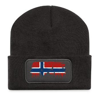 Drapeau de la Norvège - Cadeau Nature des Fêtes - Beanie recyclé à patch - charbon - Devant