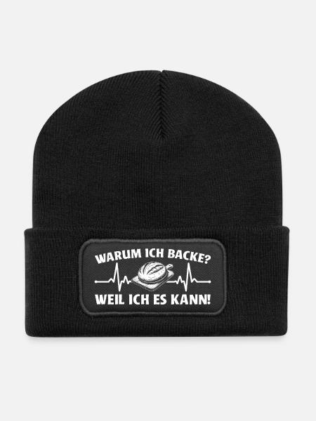Brot backen weil ich es kann - Bäcker - Recycelte Patch Beanie - Schwarz