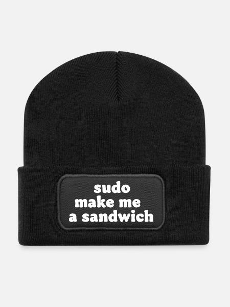 Sudo Kommando Meme Sandwich - Recycelte Patch Beanie - Schwarz