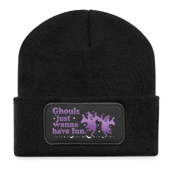 Halloween Festive Ghosts - Recycled Patch Beanie - black - Front