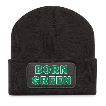 Born Green Typographie forte - Beanie recyclé à patch - charbon - Devant