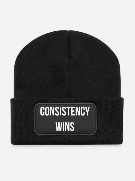 CONSISTENCY WINS. | Greyline Official - Recycelte Patch Beanie - Schwarz