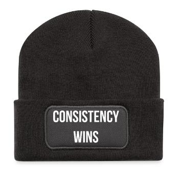 LA CONSTANCE GAGNE. | Greyline Officiel - Beanie recyclé à patch - charbon - Devant