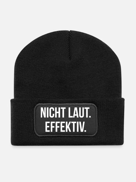 NICHT LAUT. EFFEKTIV. | Greyline Official - Recycelte Patch Beanie - Schwarz