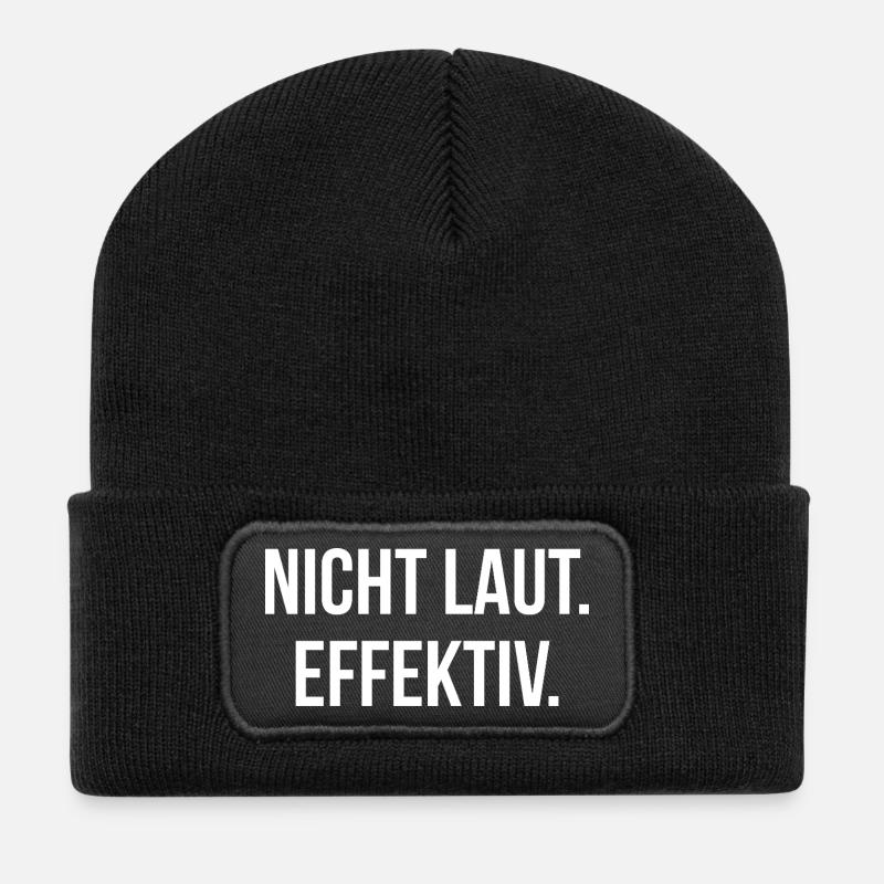 NICHT LAUT. EFFEKTIV. | Greyline Official - Recycelte Patch Beanie - Schwarz
