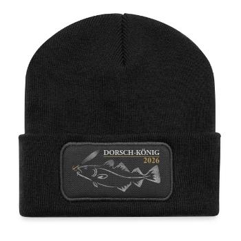 Roi de la Morue 2026 - Beanie recyclé à patch - noir - Devant