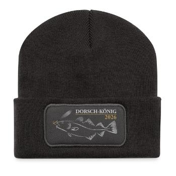 Roi de la Morue 2026 - Beanie recyclé à patch - charbon - Devant