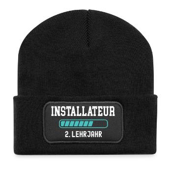 Apprentissage d’installateur 2e année d’apprentissage - Beanie recyclé à patch - noir - Devant