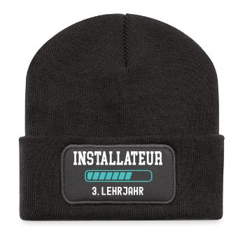 Installateur Ausbildung 3 Lehrjahr 3. Jahr Lehre - Recycelte Patch Beanie - Dunkelgrau - Vorne