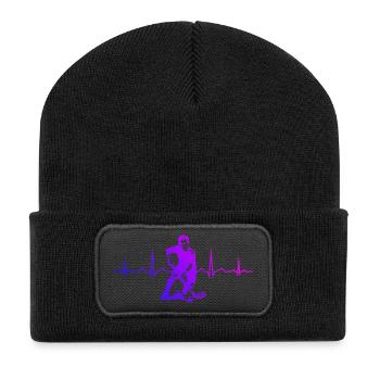 Clear floorball motif for every day - Recycled Patch Beanie - black - Front