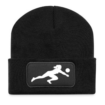 Volleyball Silhouette - Recycled Patch Beanie - black - Front