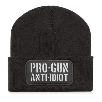 Pro-Waffen, Anti-Idiot - Recycelte Patch Beanie - Dunkelgrau - Vorne