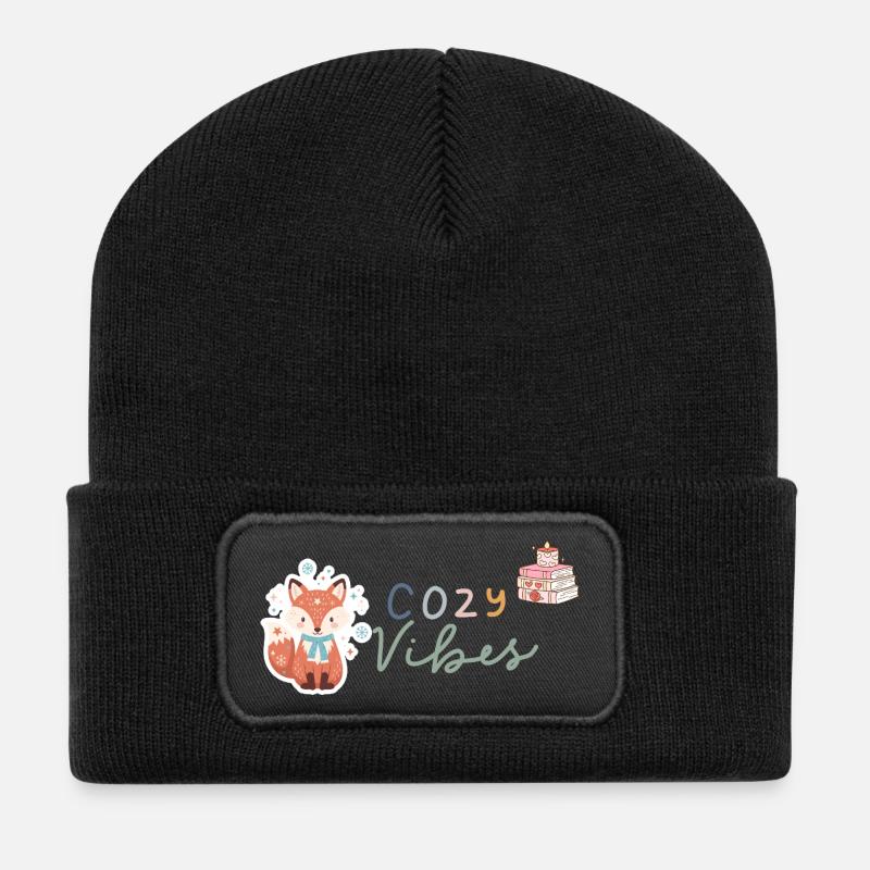 Ambiance chaleureuse - Beanie recyclé à patch - noir