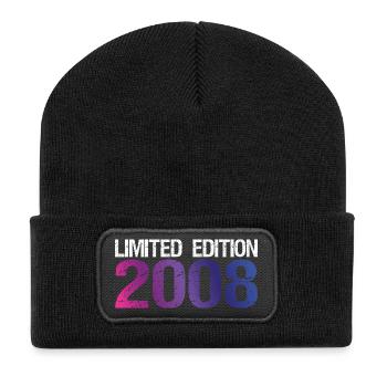18. Geburtstag Limited Edition 2008 vintage - Recycelte Patch Beanie - Schwarz - Vorne
