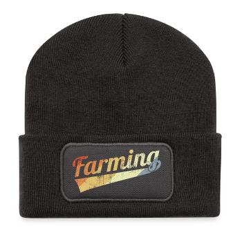 Farmer Vintage Look - Beanie recyclé à patch - charbon - Devant