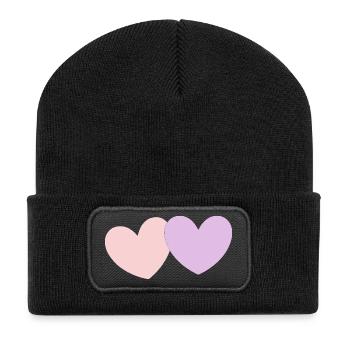 Heart pastel gift Valentine's Day - Recycled Patch Beanie - black - Front