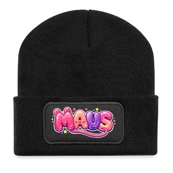 Karnevalsmaus Kostüm Lustig Karneval Köln Geschenk - Recycelte Patch Beanie - Schwarz - Vorne