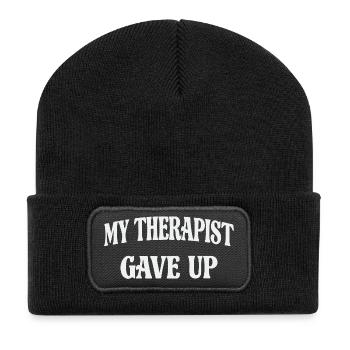 My therapist gave up - Recycled Patch Beanie - black - Front
