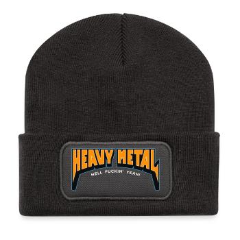 Heavy Metal Hell Yeah Text Logo - Recycled Patch Beanie - dark grey - Front