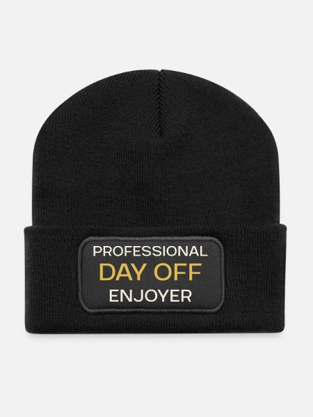 Joueur de jour de repos professionnel - Beanie recyclé à patch - noir