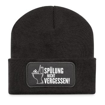 Don't forget to rinse! (Against Right / White) - Recycled Patch Beanie - dark grey - Front