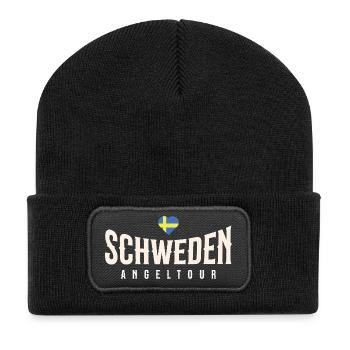 Schweden Angeltour - Recycelte Patch Beanie - Schwarz - Vorne