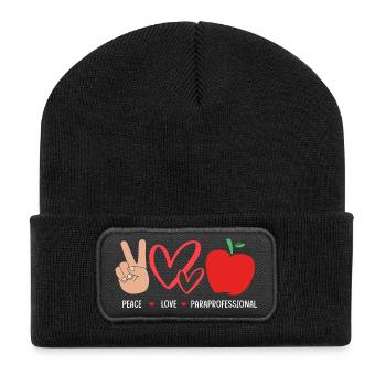 Assistante enseignante paraprofessionnelle paraéducatrice - Beanie recyclé à patch - noir - Devant
