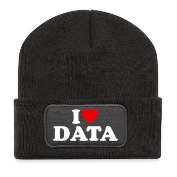 I Love Data - Heart - Recycled Patch Beanie - dark grey - Front