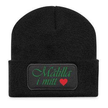 Målilla in meinem Herzen - Recycelte Patch Beanie - Schwarz - Vorne
